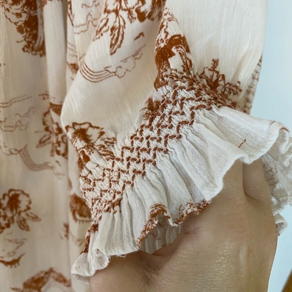 Madewell Smocked Button Down Top Paradise Voile Top - Picture 5 of 11